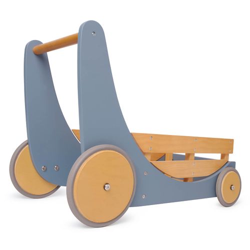 Kinderfeets drveni spremnik za igračke i hodalica Cargo Walker Slate Blue slika 1