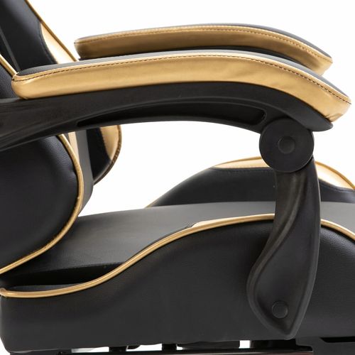 Igraća stolica od umjetne kože s osloncem za noge zlatna slika 34