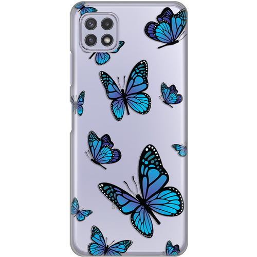 Torbica Silikonska Print Skin za Samsung A226B Galaxy A22 5G Blue butterfly slika 1