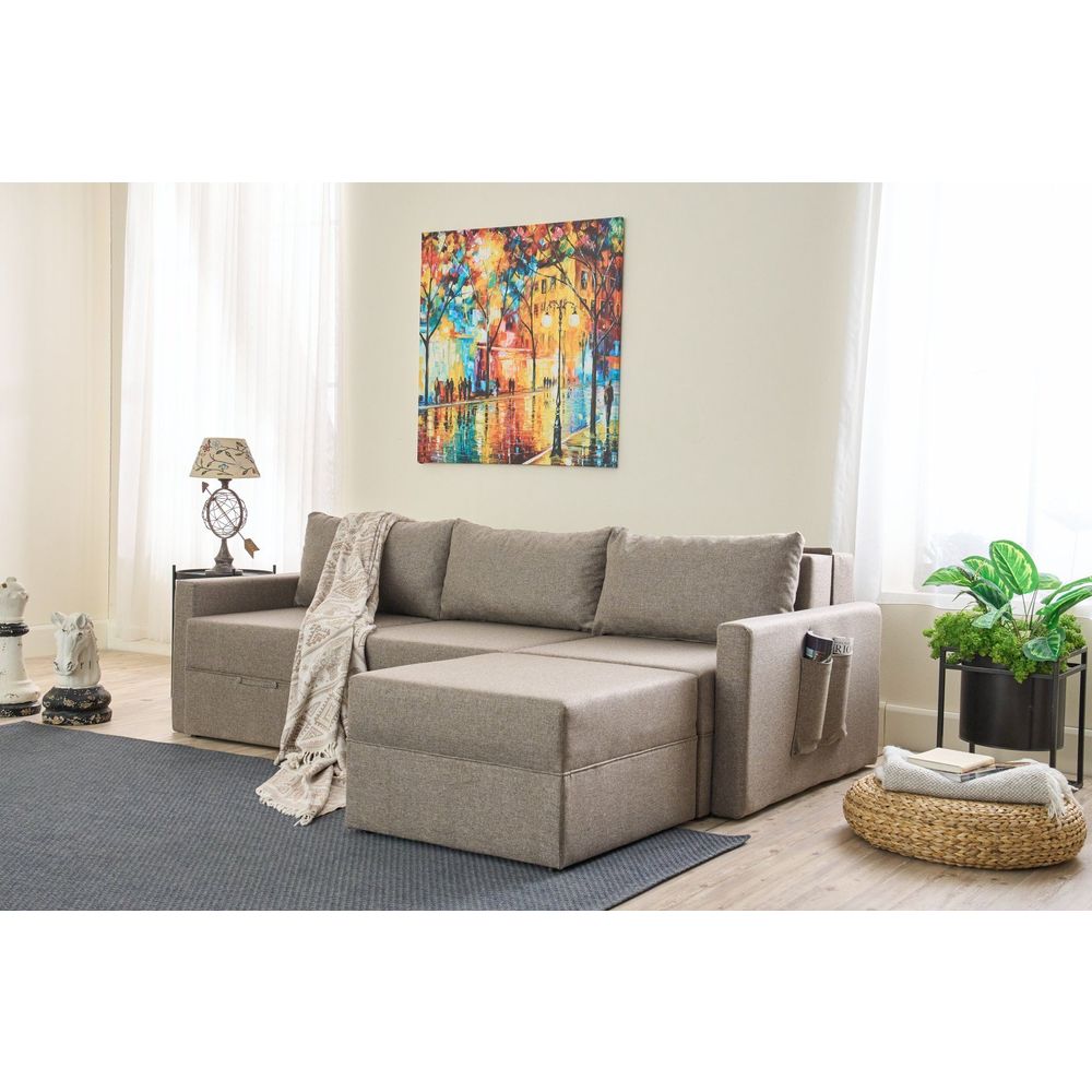Krevetna ugaona sofa Aqua (Chl Left + 2R) – siva slika 3