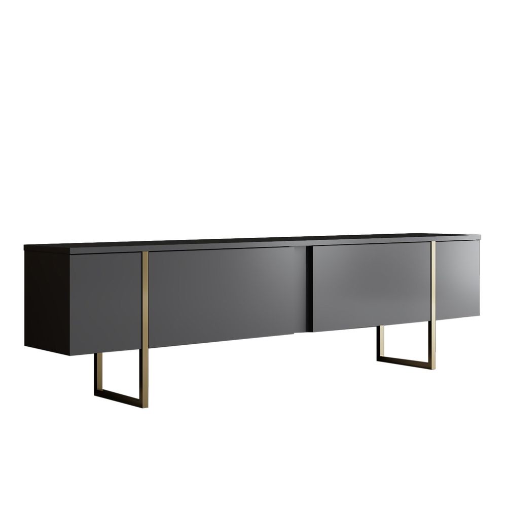 Luxe Set - Antracit, Zlatni Set Namještaja za Dnevnu Sobu slika 7