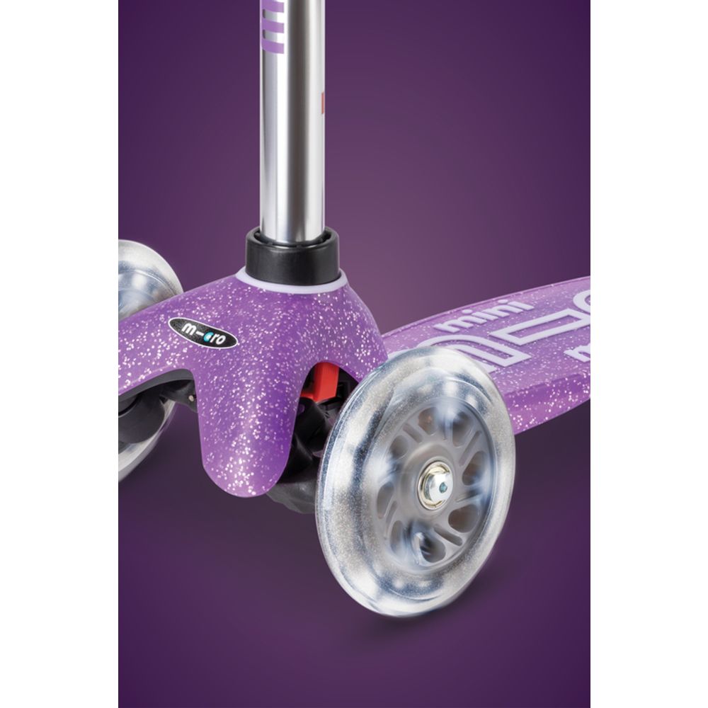 Micro Romobil Mini Deluxe Fairy Glitter LED, Ljubičasti slika 8