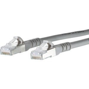 Metz Connect 1308450533-E RJ45 mrežni kabel, Patch kabel cat 6a S/FTP 0.50 m siva sa zaštitom za nosić 1 St.