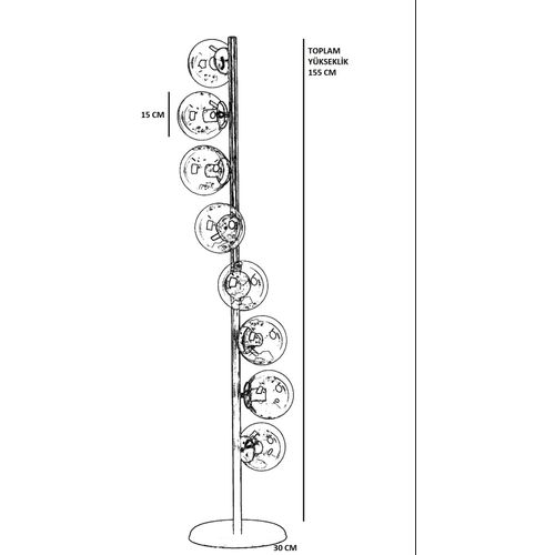 Simay 8729-1 White Floor Lamp slika 4