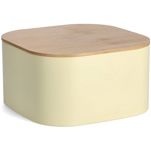 Zeller Kutija za kruh s poklopcem od bambusa, metal, žuto, 26,5x26,5x14,5 cm, 25383 slika 2
