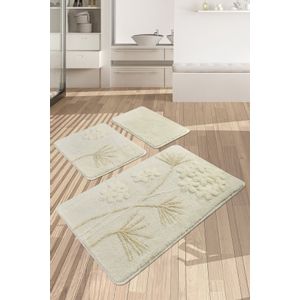 Orkide - Ecru Ecru Bathmat Set (3 Pieces)