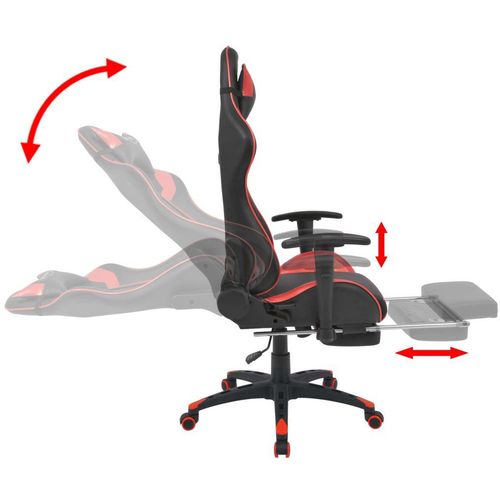 Podesiva igraća uredska stolica s osloncem za noge crvena slika 6