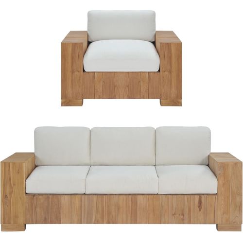 2-dijelni set sofa od masivne tikovine slika 33