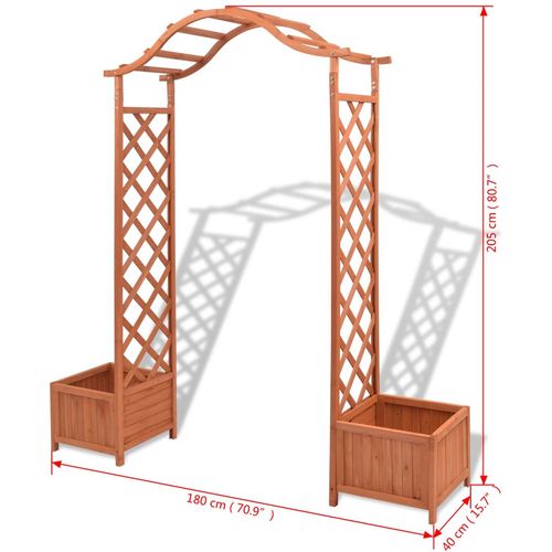 Luk za Ruže Penjačice s Posudama za Sadnju 180x40x205 cm slika 13