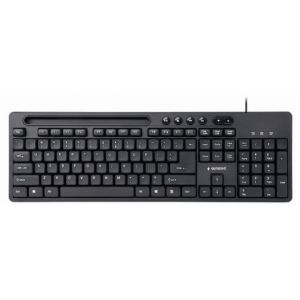 KB-UM-108 Gembird Multimedijalna tastatura US layout black USB sa drzacem za telefon A