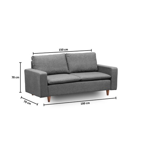 Atelier Del Sofa Dvosjed, Tamno siva, Lungo slika 3