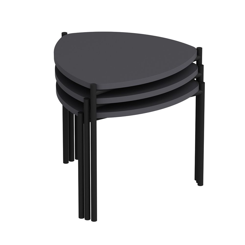 Nesting Table Lenny - Set od 3 komada u antracit boji slika 5