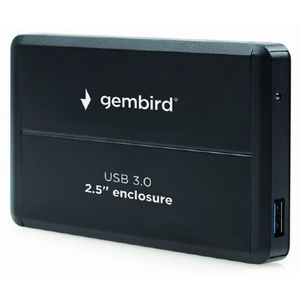 HDD/SSD External Enclosure, 2.5", SATAIII, USB3.0, Aluminium, Black