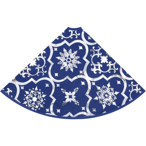 Luksuzna podloga za božićno drvce s čarapom plava 122cm tkanina slika 5
