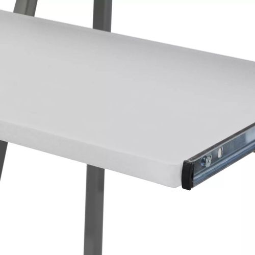 Bijeli uredski stol za računalo sa policom na izvlačenje za tipkovnicu slika 18
