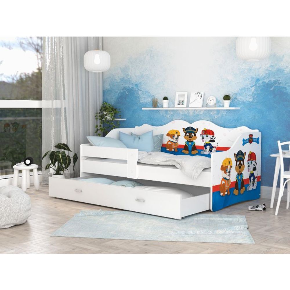 Drveni dječji krevet Neli sa ladicom - 180x80cm - PAW PATROL slika 1