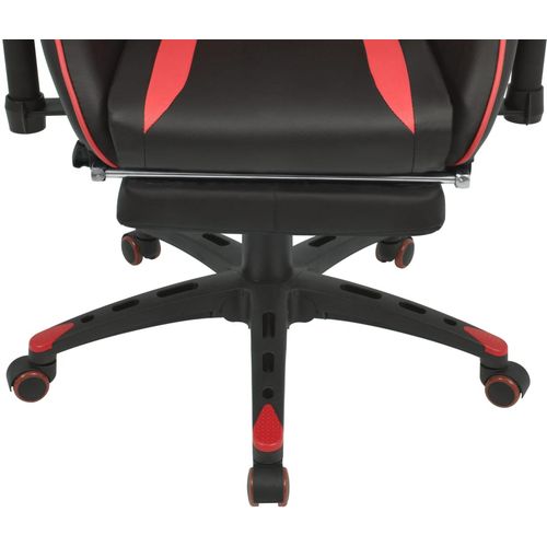 Podesiva igraća uredska stolica s osloncem za noge crvena slika 44