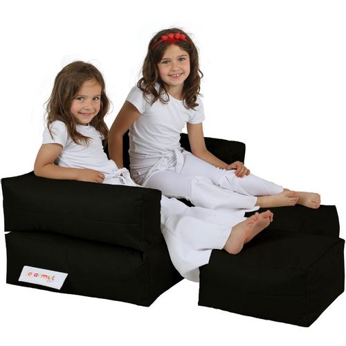 Atelier Del Sofa Vreća za sjedenje, Kids Double Seat Pouf - Black slika 1