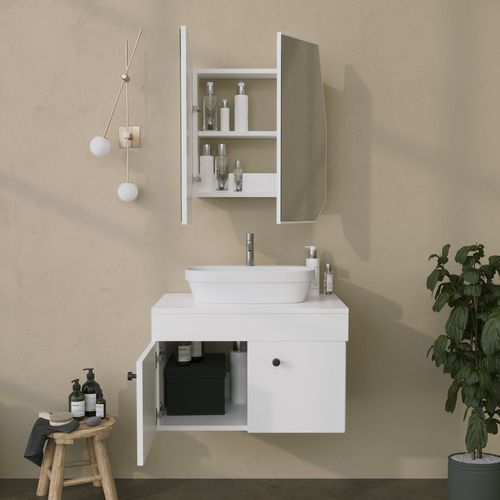 Quartz Cabinet - White White Bathroom Cabinet slika 3