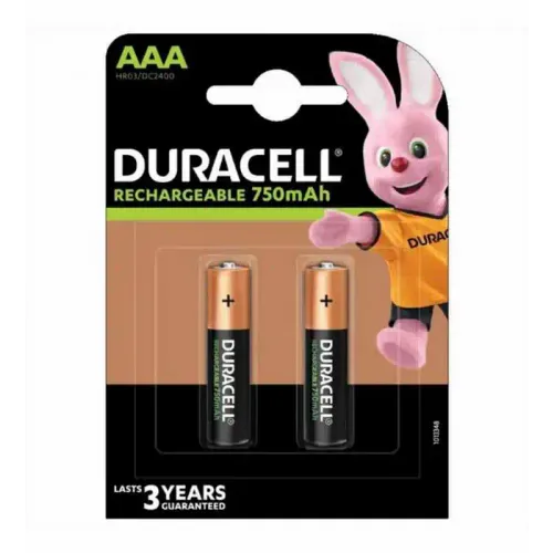 Punjiva baterija Duracell AAA 750mAh (pak 2 kom) slika 1