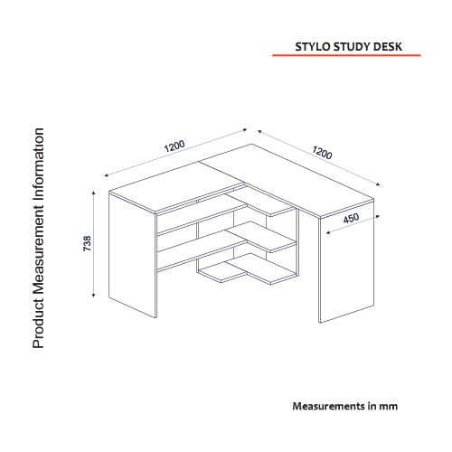 Stylo - Sapphire, Antracit Sapphire Radni Sto slika 7