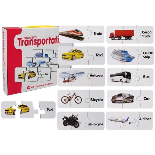 Edukativne puzzle - transportna vozila na engleskom slika 1