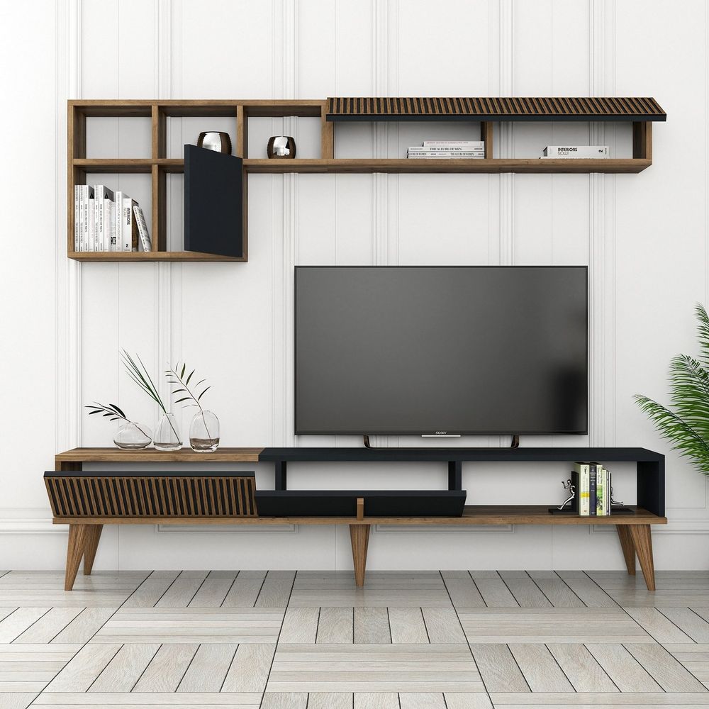 TV Komoda Milan - Orah i Antracit slika 2