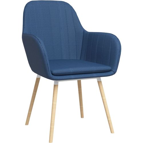 Blagovaonske stolice s naslonima za ruke 2 kom plave od tkanine slika 1