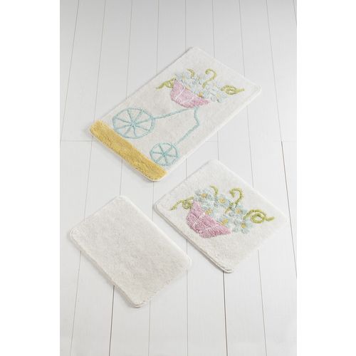 Alacati - Yellow Multicolor Bathmat Set (3 Pieces) slika 2