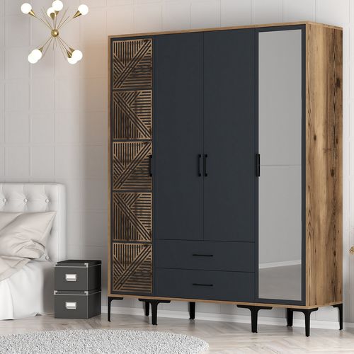 Kumsal PTR - Walnut, Anthracite Walnut
Anthracite Wardrobe slika 3