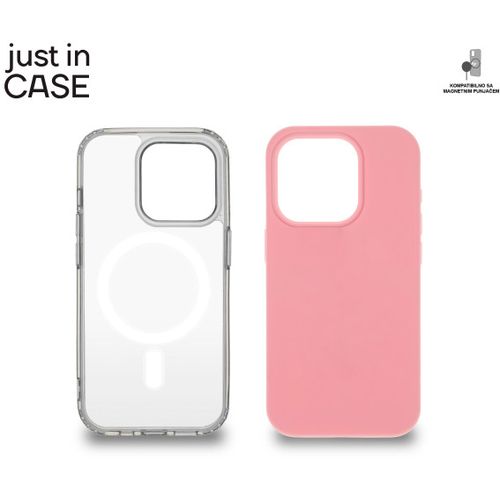 2u1 Extra case MAG MIX PLUS paket PINK za iPhone 15 Pro slika 1