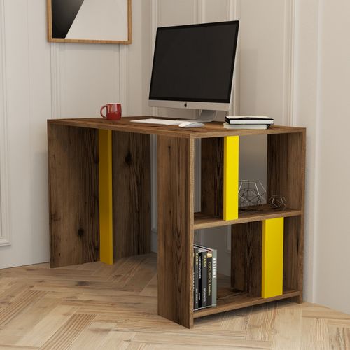 Woody Fashion Studijski stol, Lima - Walnut, Yellow slika 1