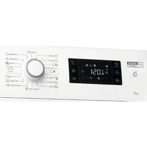 Whirlpool FWSG 61251 W EE N Veš mašina, 6 kg, 1200 rpm,  6th Sense, FreshCare+, slim dubina 42.5 cm slika 3