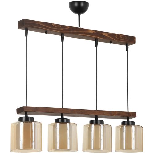 David 4 lü sıralı ceviz bal camlı sarkıt Vintage Chandelier slika 2