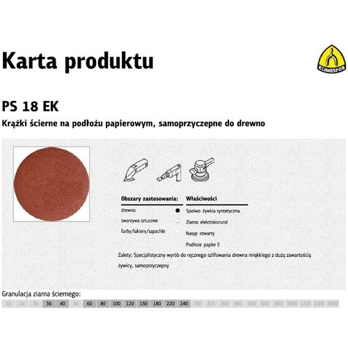 Klingspor brusni disk samoljepljivi 125mm PS18EK gr. 36 /50kom slika 1