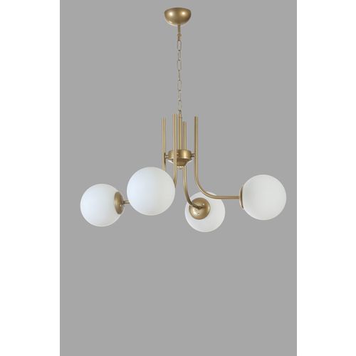 Nevada 4 Lü Eskitme Beyaz Camlı Avize White
Gold Chandelier slika 3