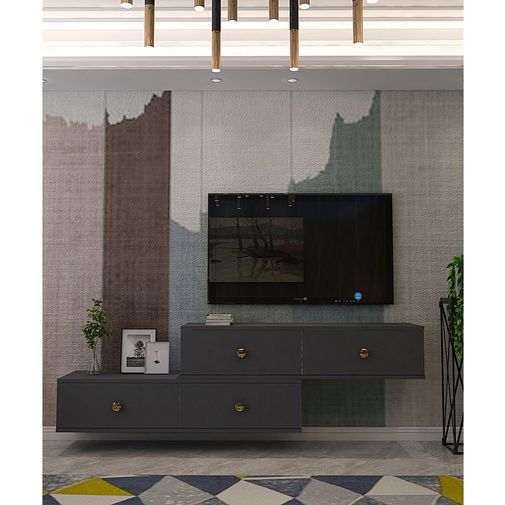 TV Stalak Zuzu Double u Antracit Boji slika 3