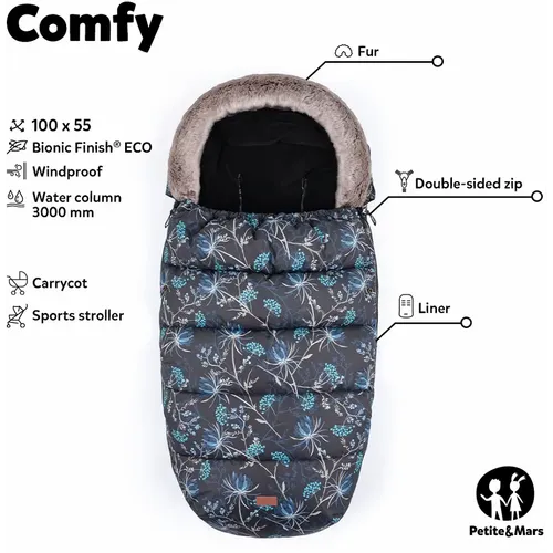 PETITE&amp;MARS Footmuff Comfy 4 u 1 zimska vreća za kolica, Glossy Princess/Grey slika 11