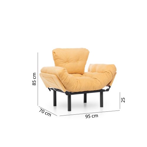 Atelier Del Sofa Fotelja, Senf, Nitta Single - Mustard slika 12