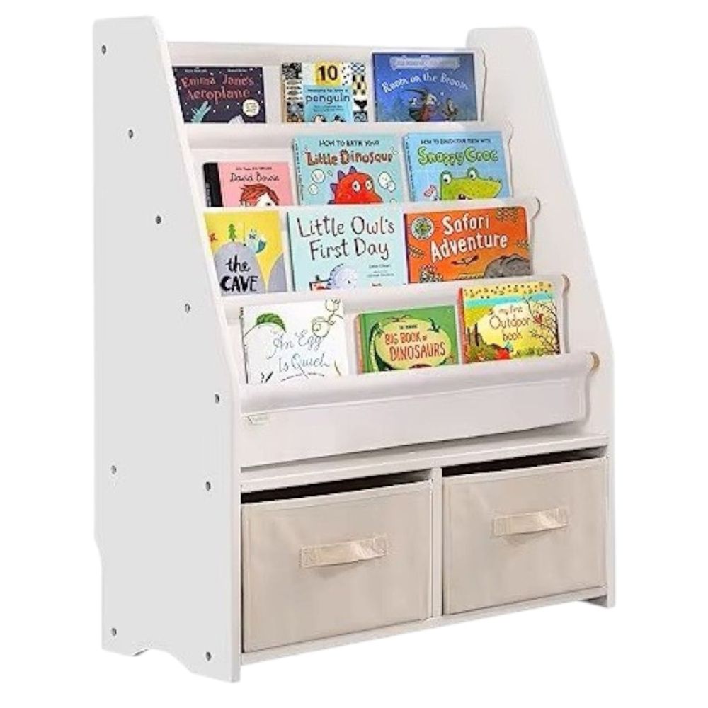Kinder Home Dječiji organizator za knjige i igračke, Bijeli/Sivi slika 3