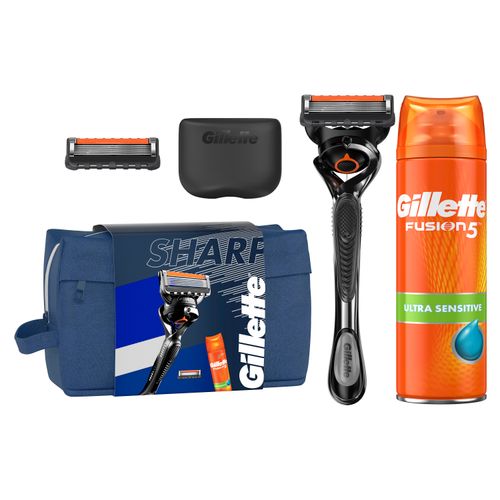 Gillette Poklon paket Brijač & Gel za brijanje 200 ml + kozmetička torbica slika 1