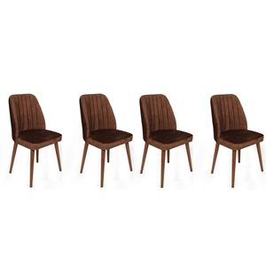 Alfa-466 V4 Smeđa Stolična Set (4 Komada)