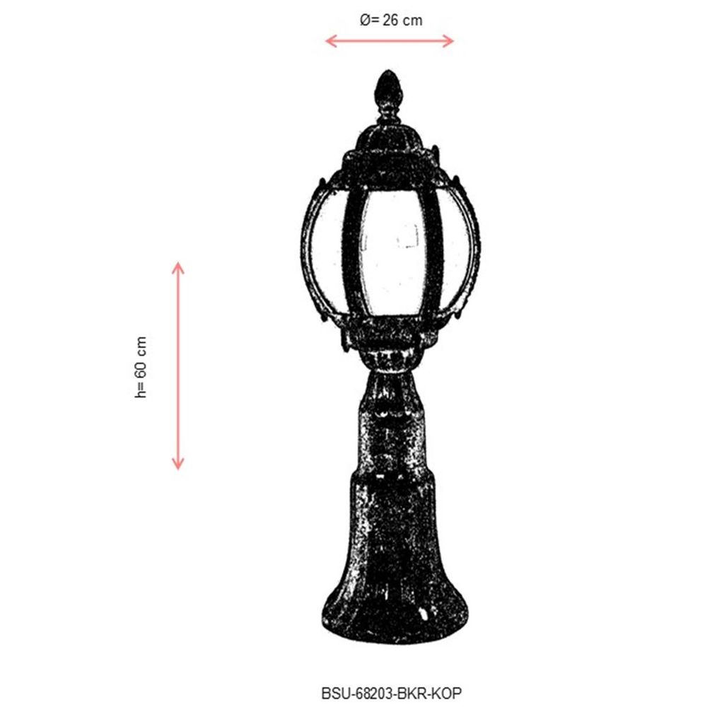 Vanjska zidna lampa BSU-68203-BKR-KOP u smeđoj boji slika 3