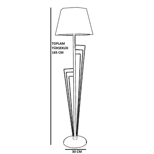 Kelebek Eskitme Lambader Prizma Siyah Abajurlu Copper Floor Lamp slika 3