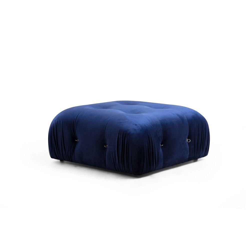 Bubble Pouffe - Plavi Velur Tufet slika 1