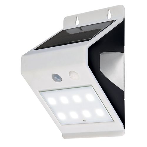 LED solarni reflektor, 3 W, 200 lm, 4000 K, sa senzorom, bijeli, 15,5 x 9,5 x 8 cm, IP44, Baterija: 3,7 V 18650 1200 mAh, Domet detekcije: do 5m, Kut detekcije: 90°   slika 1