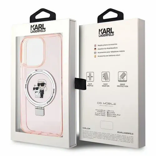 Original KARL LAGERFELD Hardcase maska za iPhone 15 Pro Max (Magsafe / Ringstand KC / pink) slika 6