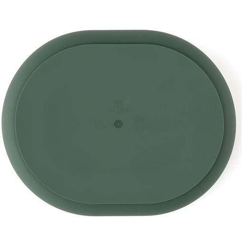 PETITE&amp;MARS Silikonski ovalni tanjur s odjeljcima i vakuumom 6 m+ Take&amp;Match, Misty Green slika 3
