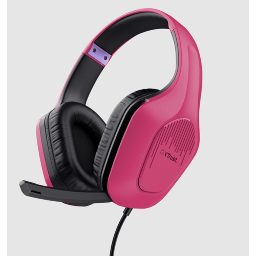 Trust GXT 415P Zirox slušalice žičane pink gaming slušalice, 200 cm kabl, 3.5 mm, over-ear, mikrofon slika 3