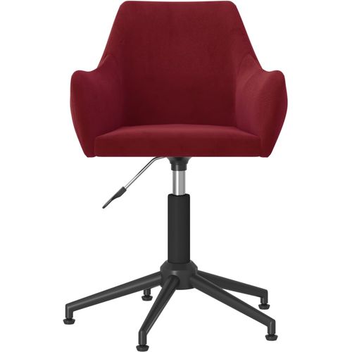Okretna uredska stolica crvena boja vina baršunasta slika 3